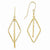 14k Yellow Gold Polished & Textured Diamond-shape Dangle Earrings