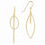 14k Yellow Gold Polished Oblong & Oval Dangle Earrings