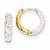 14k Two-tone Diamond-cut Hoop Earrings