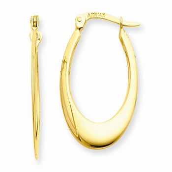14k Yellow Gold Polished Hoop Earrings