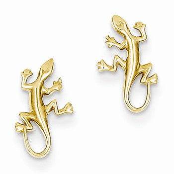 14k Yellow Gold Polished Gecko Post Earrings