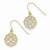 14k Yellow Gold Rhodium Polished Fancy Dangle Earrings