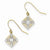 14k Yellow Gold Rhodium Polished & Textured Dangle Earrings