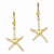 14k Yellow Gold Polished Starfish Leverback Earrings