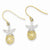 14k Yellow Gold Rhodium Starfish w/S& Dollar Shepherd Hook Earrings