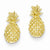 14k Yellow Gold Polished Textured Pineapple Post Earrings