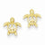 14k Yellow Gold Peace Turtle Post Earrings