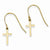 14k Yellow Gold Dangle Cross Shepherd Hook Earrings