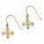 14k Yellow Gold Fleur de lis Shepherd Hook Earrings