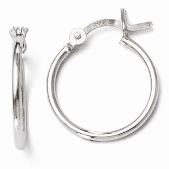 Sterling Silver Polished Hinged Hoop Earrings