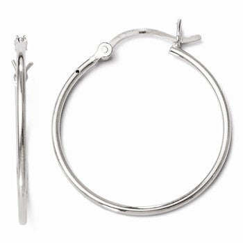 Sterling Silver Polished Hinged Hoop Earrings