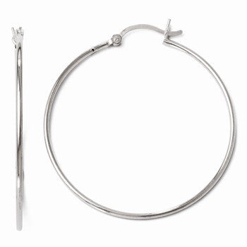 Sterling Silver Polished Hinged Hoop Earrings