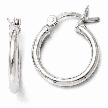 Sterling Silver Polished Hinged Hoop Earrings