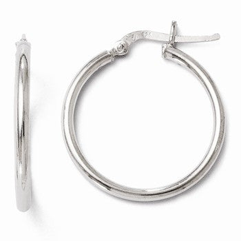 Sterling Silver Polished Hinged Hoop Earrings