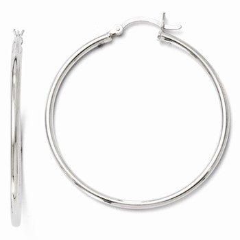 Sterling Silver Polished Hinged Hoop Earrings