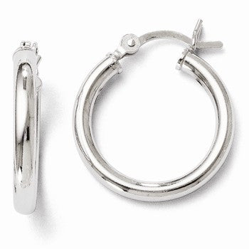 Sterling Silver Polished Hinged Hoop Earrings