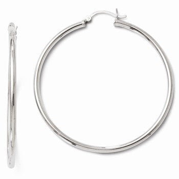 Sterling Silver Polished Hinged Hoop Earrings