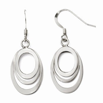 Sterling Silver Polished Shepherd Hook Dangle Earrings