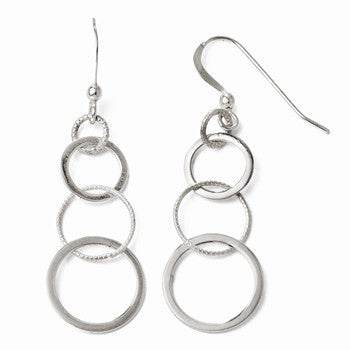 Sterling Silver Polished Shepherd Hook Dangle Earrings