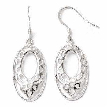Sterling Silver Polished Shepherd Hook Dangle Earrings