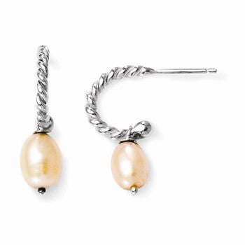 Sterling Silver Freshwater Cultured Pearl Dangle Earrings