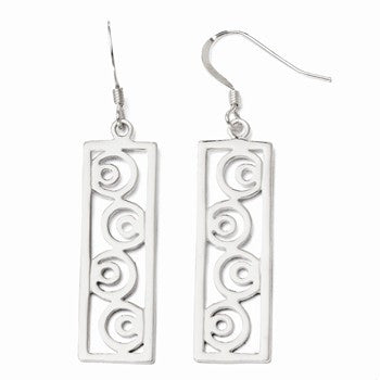 Sterling Silver Polished Shepherd Hook Dangle Earrings