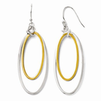 Sterling Silver Gold-tone 18k Flash Plated Dangle Earrings