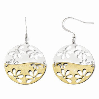 Sterling Silver Gold-tone 18k Flash Plated Dangle Earrings