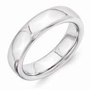 Vitalium Polished 6mm Domed Wedding Band