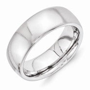 Vitalium Brushed 8mm Domed Wedding Band