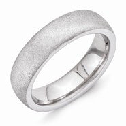 Vitalium Stone Finish 6mm Domed Wedding Band