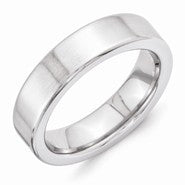 Vitalium Brushed Finish 6mm Flat Wedding Band