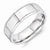 Vitalium Polished 7mm Ridged Edge Flat Wedding Band