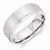 Vitalium Grain Finish Center 7mm Ridged Edge Flat Wedding Band