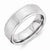 Vitalium Grain Finish Center 8mm Ridged Edge Flat Wedding Band