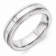 Vitalium Rounded Edge Polished 6mm Wedding Band