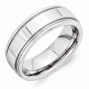 Vitalium Rounded Edge Polished 8mm Wedding Band