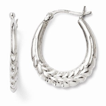 Sterling Silver Polished Hinged Hoop Earrings