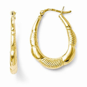 Sterling Silver Gold-tone 18k Flash Plated Hoop Earrings