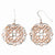 Sterling Silver Rose-tone 18k Flash Plated Dangle Earrings