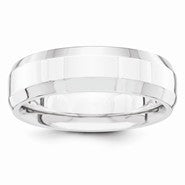 14k White Gold 6mm Bevel Edge Wedding Band