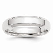 10k White Gold 5mm Bevel Edge Comfort Fit Wedding Band