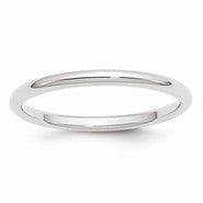 10k White Gold 2mm Standard Comfort Fit Wedding Band