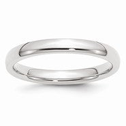 10k White Gold 3mm Standard Comfort Fit Wedding Band