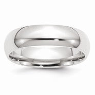 10k White Gold 6mm Standard Comfort Fit Wedding Band