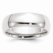 10k White Gold 7mm Standard Comfort Fit Wedding Band
