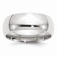 10k White Gold 8mm Standard Comfort Fit Wedding Band