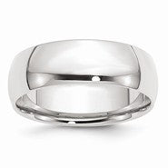 10k White Gold 7mm Lightweight Comfort Fit Wedding Band