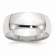 10k White Gold 8mm Lightweight Comfort Fit Wedding Band