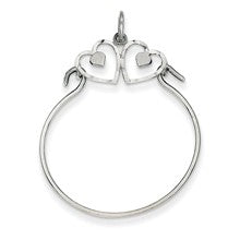 14k White Gold Heart Charm hide-image